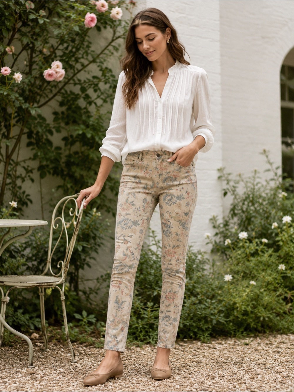 Lauren Ralph Lauren Floral Print Premier Skinny Ankle Jeans Size 10 Cottagecore